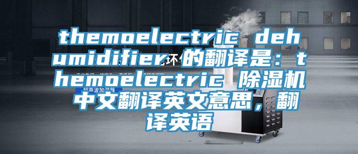 themoelectric dehumidifier 的翻譯是：themoelectric 除濕機 中文翻譯英文意思，翻譯英語